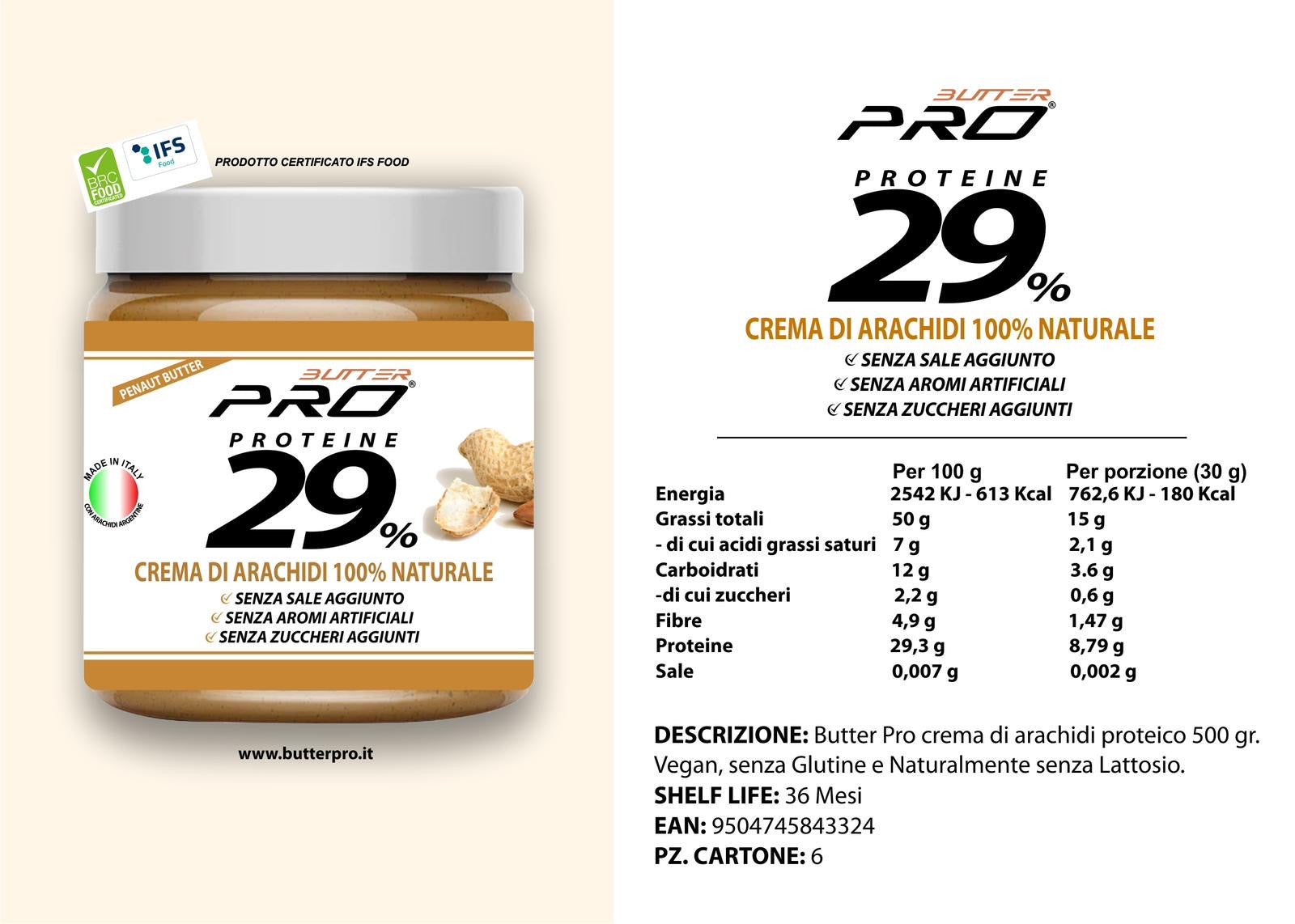 Burro di arachidi 100% Smooth - 500gr